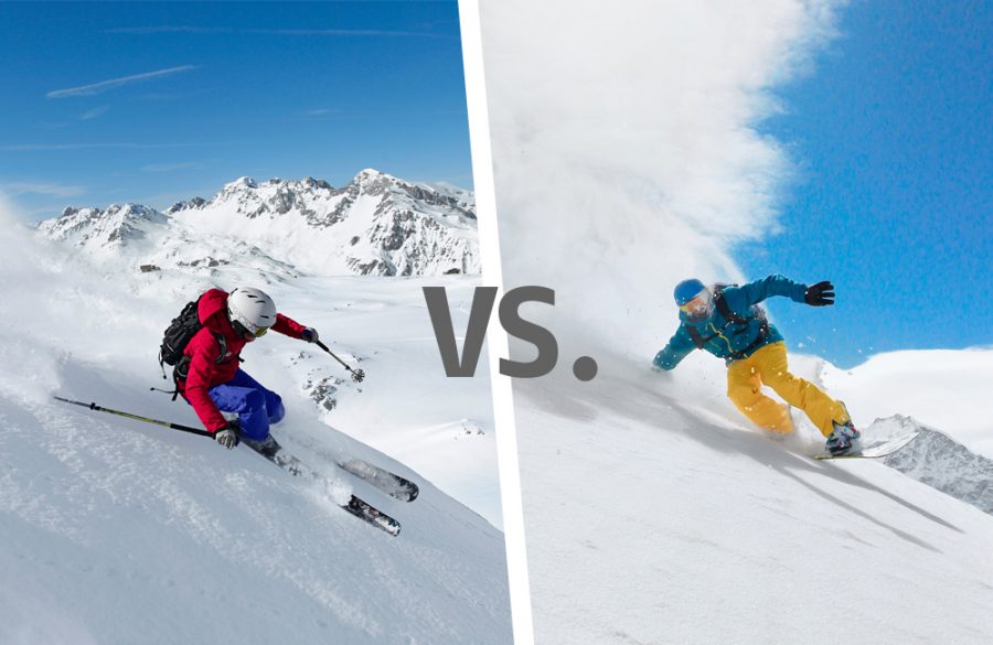 The+argument+continues+about+skiing+vs.+snowboarding+and+which+one+is+better.