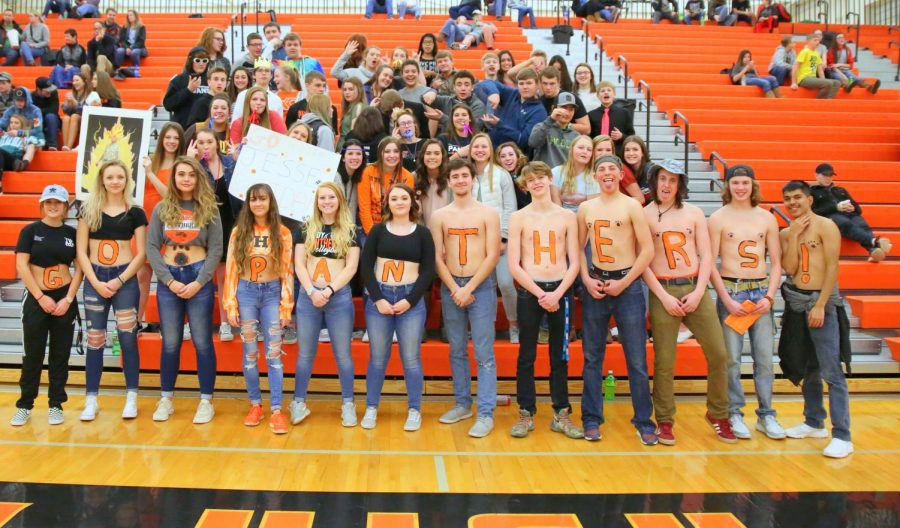 The student section came out in full force for Fridays basketball games against Riverton.