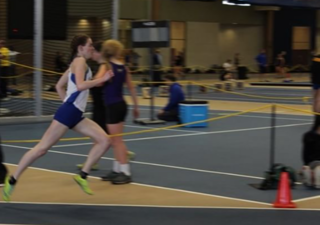 JuliaKay ONeill competes in an indoor track meet earlier this season.