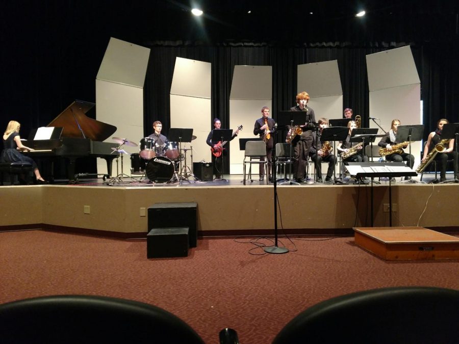 Powell High School Jazz Band performs for the judges at festival