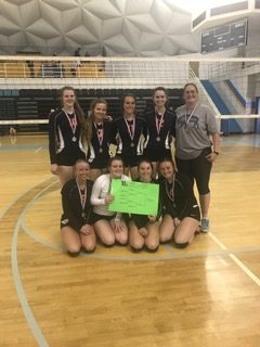 The Lady Panther U18 team shows off their 1st place medals after winning the silver bracket of their last AAU tournament in Sheridan over the weekend. 

