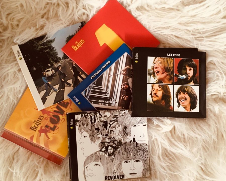 The Beatles CDs scattered upon PHS junior Lauren DeWitz’s floor.