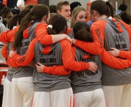 The Lady Panthers huddle up before the game against Rocky on Jan. 4.