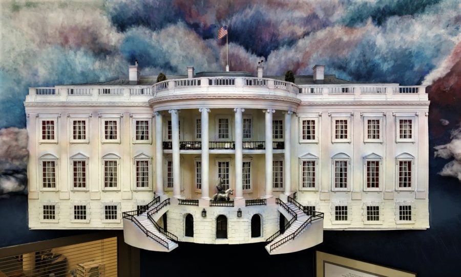 The White House replica in the green pod of The Powell High School.