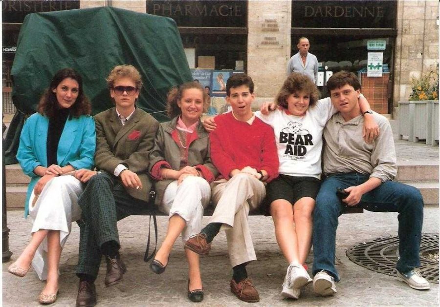 French teacher Nan O’Neill pictured with friends when she attended school in France.
