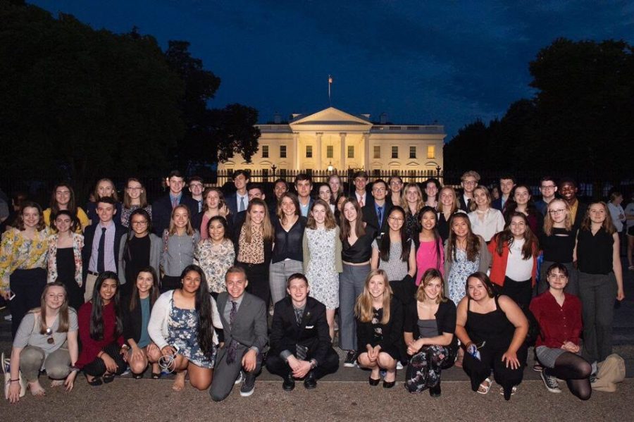 Representatives from each state pose in front of the White House at the Al Neuharth Free Spirit journalism conference in Washington D.C. over the summer.