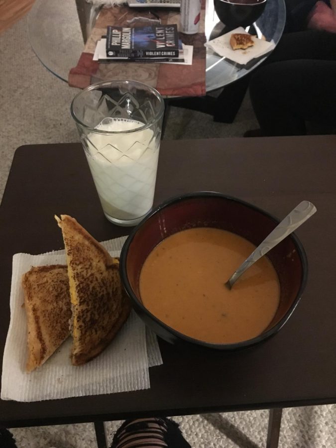 Homemade tomato soup goes great with a grilled cheese sandwich. 