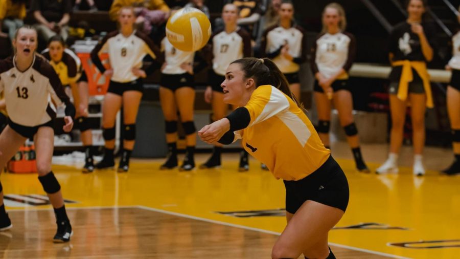 University of Wyoming senior Madi Fields passes the ball during a recent game.
