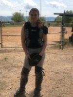Tegan Lovelady poses in her catching gear at the Casper Softball Complex minutes before the Powell Roughriders stepped on the field to play their first game of the 2019 summer season.
