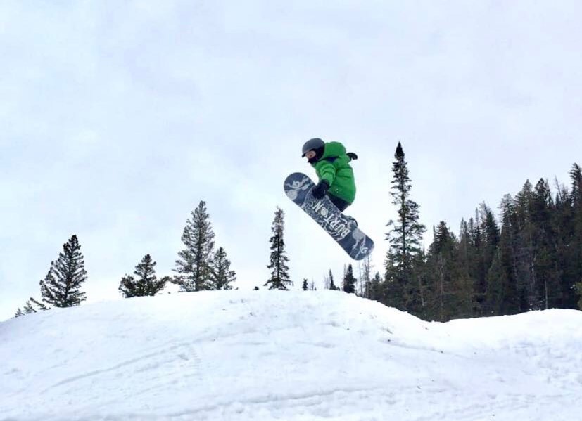 Powell 5th grader Cody Fisher makes his way through the Terrain Park at Sleeping Giant. 