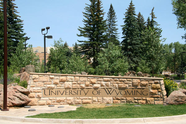 University of Wyoming Entrance Sign.