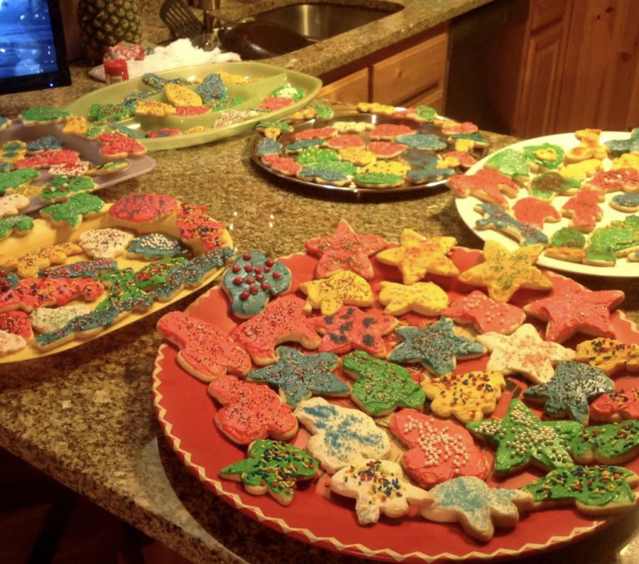 A spread of decorated Christmas cookies baked annually during the holidays by the family of Prowl reporter and copy editor Bailey Phillips.