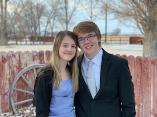 PHS sophomore Taryn Feller and junior Aiden Chandler dressed up for a mini Winter Formal at Chandlers house because the annual dance was cancelled earlier this year due to COVID-19.