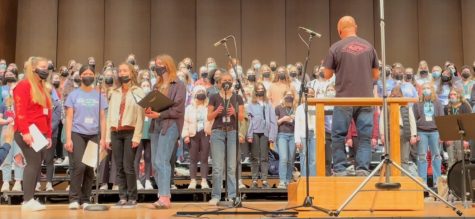 Senior Dakota Hansen beat boxes to the popular hymn “Amazing Grace” in the SA Choir (Soprano-Alto Choir) at All Northwest in Spokane, Washington. 