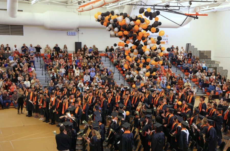 PHS+class+of+2022+stands+below+a+balloon+drop+as+the+graduation+ceremony+comes+to+a+close.+The+Class+of+2022+would+have+completed+their+freshman+year+of+high+school+before+the+COVID-19+pandemic+began.