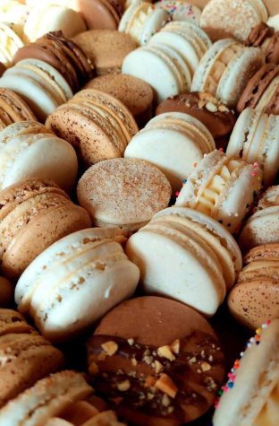 A variety of delicious ‘Brynn’s Bakery’ Macarons are displayed. Macarons are Hillman’s number one selling item. 
