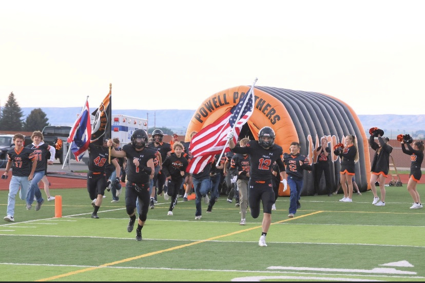 The Panther football team runs out of the tunnel before a home game against Lander. The Panthers beat the Tigers 10-7.