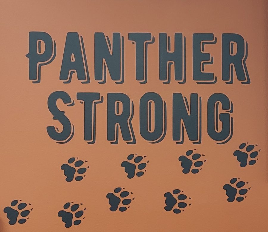 A+sign+at+PHS+represents+the+new+Panther+Strong+program.