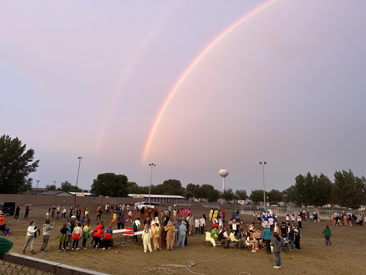 A+double+rainbow+shows+after+the+rain+at+homecoming+Olympics.