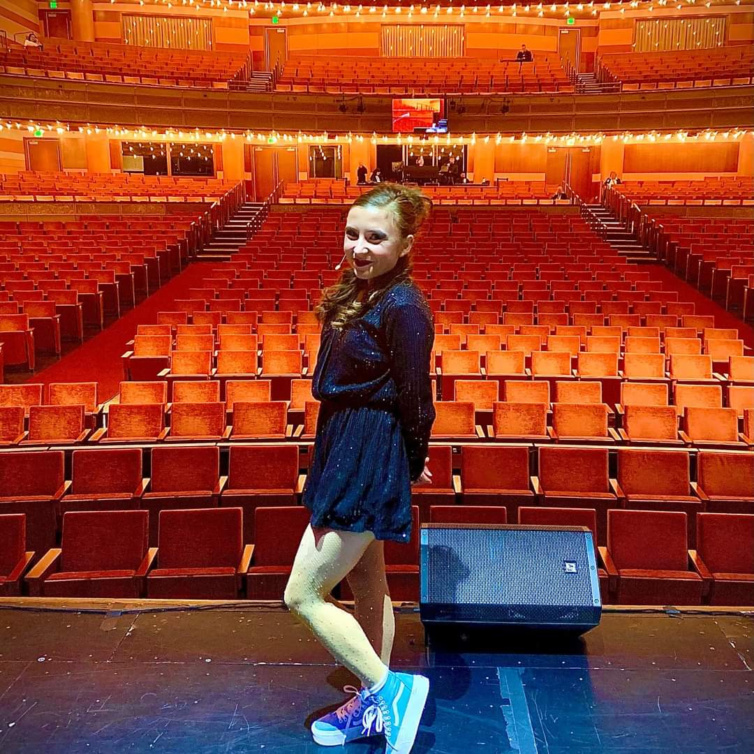 Emma Moore prepares for a sold out crowd at the Eccles Theater in Salt Lake City. Photo courtesy of Emma Moore.