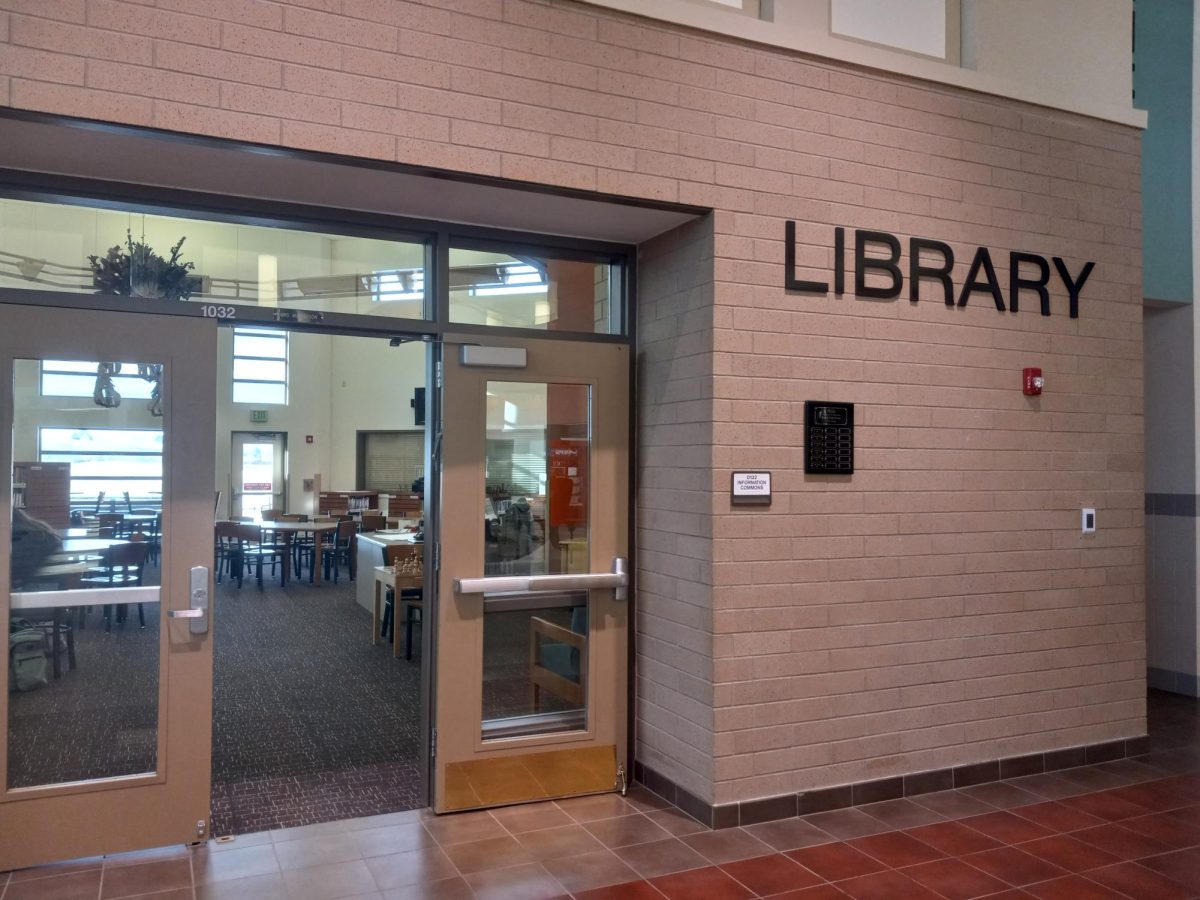 The PHS Library is easy to find; it’s right in front of the commons. 