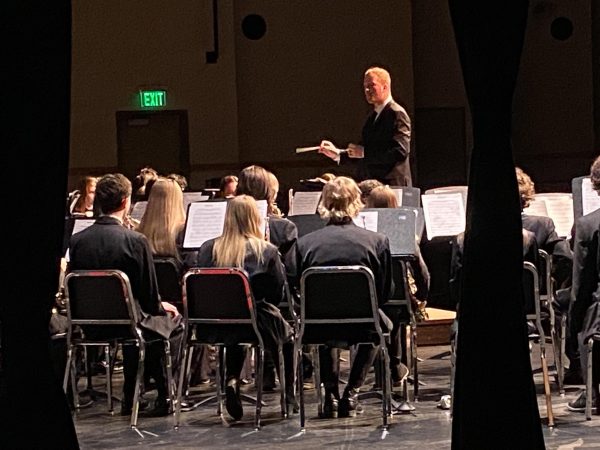Student Teacher Mr. Wiley conducts PHS band concert