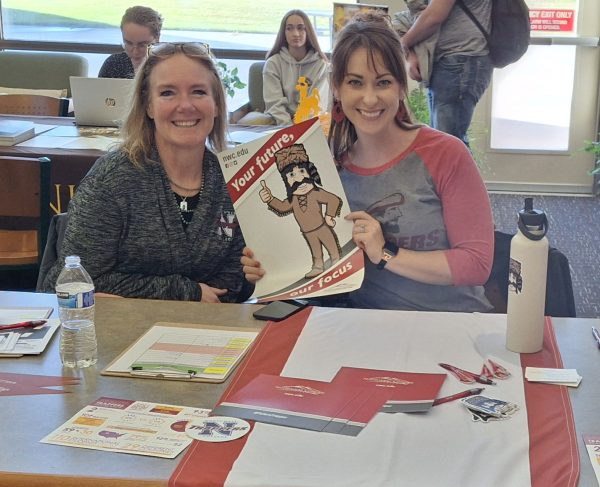 Northwest College Admissions Coordinator Kendle Jeffs and Center for Training and Development Director Christi Graham stand ready to help students apply for college.