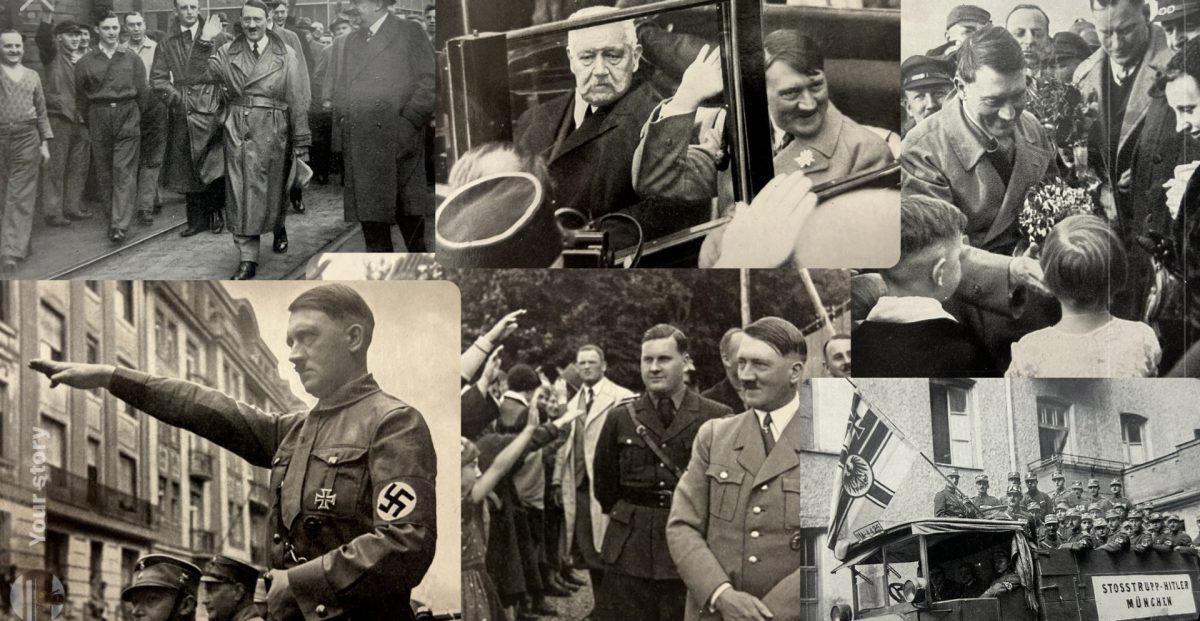 Junior Trystan Preator shared these WWII-era postcards of Nazi images, borrowed from a neighbor who was in Germany at the time, with his Holocaust Literature class.