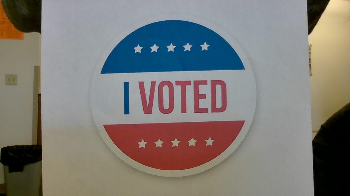 A voting sticker, similar to one you would receive at the polls.