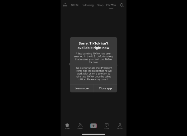 The horrifying message that greeted TikTok users on January 18th.