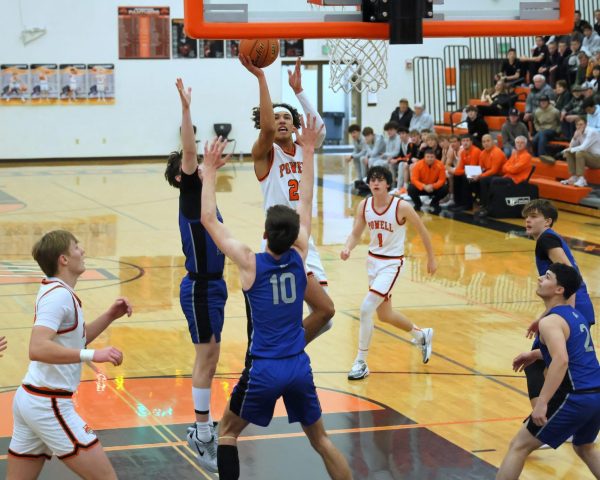 Senior Alex Jordan goes up for a lay in the championship game against Lovell.