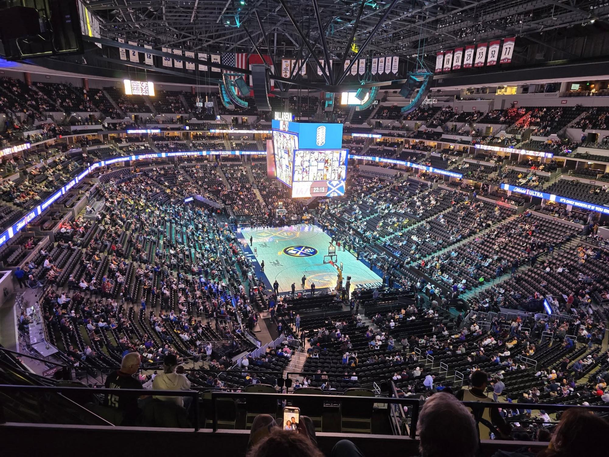 Fans begin to fill the Ball Arena for the Feb. 22 Denver Nuggets game against the LA Lakers.