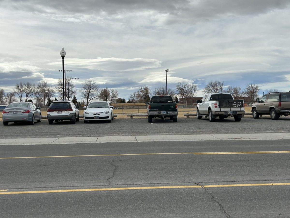 An example of what's considered good parking on the left and bad parking on the right.