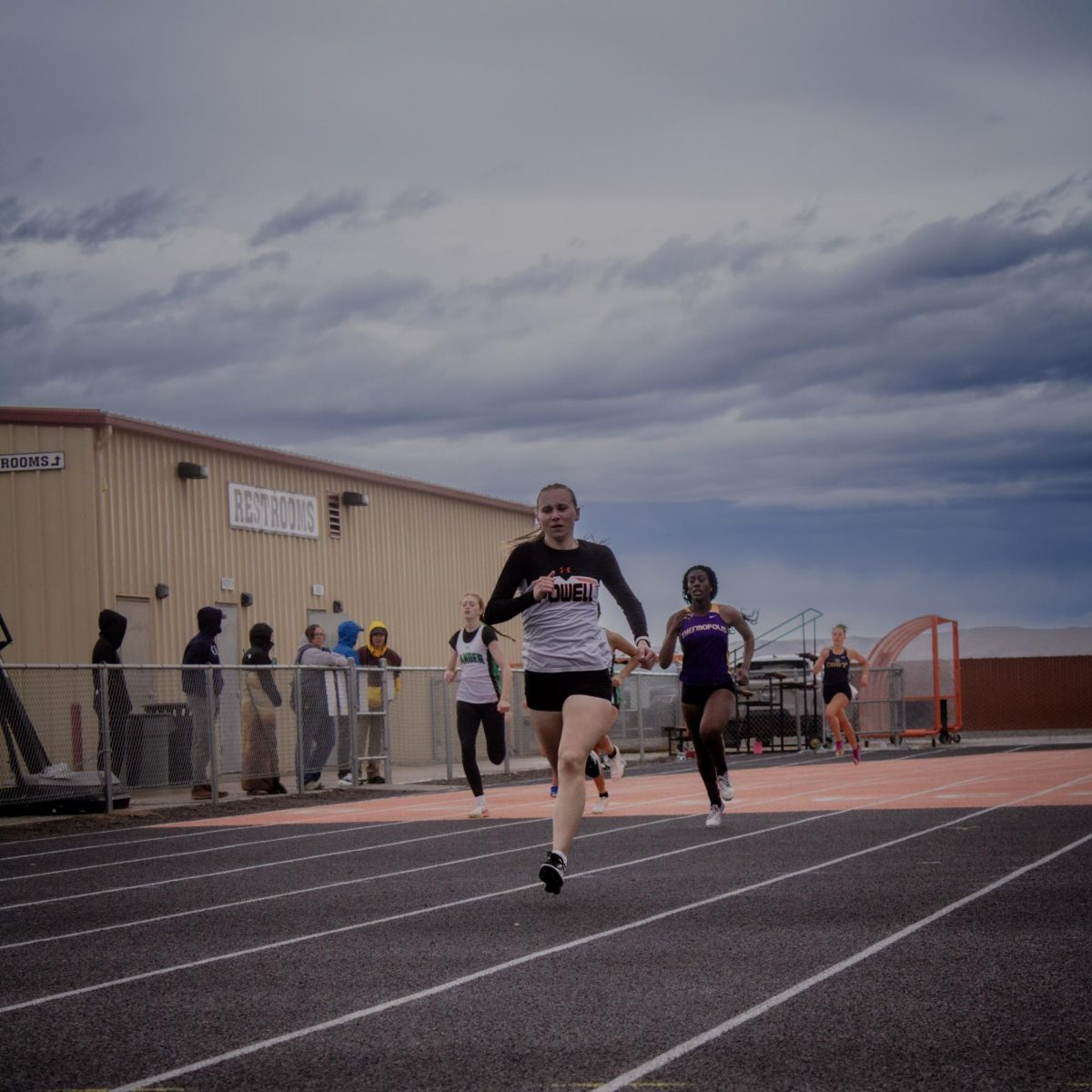 Junior Audrey Johnson runs and leads one of her many events.

