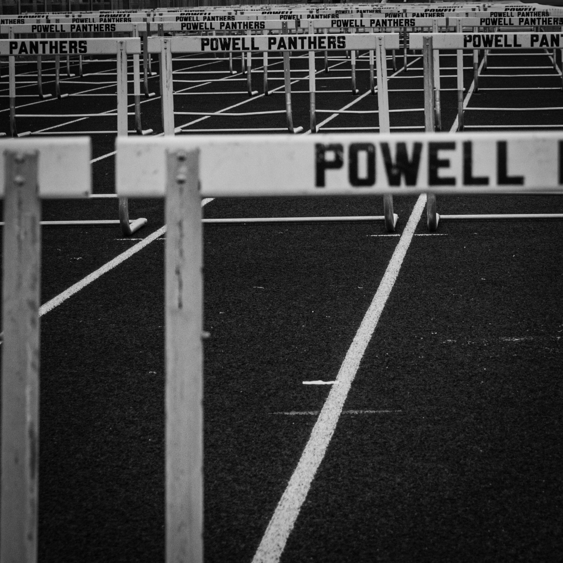 The calm before the storm for hurdles at the meet.