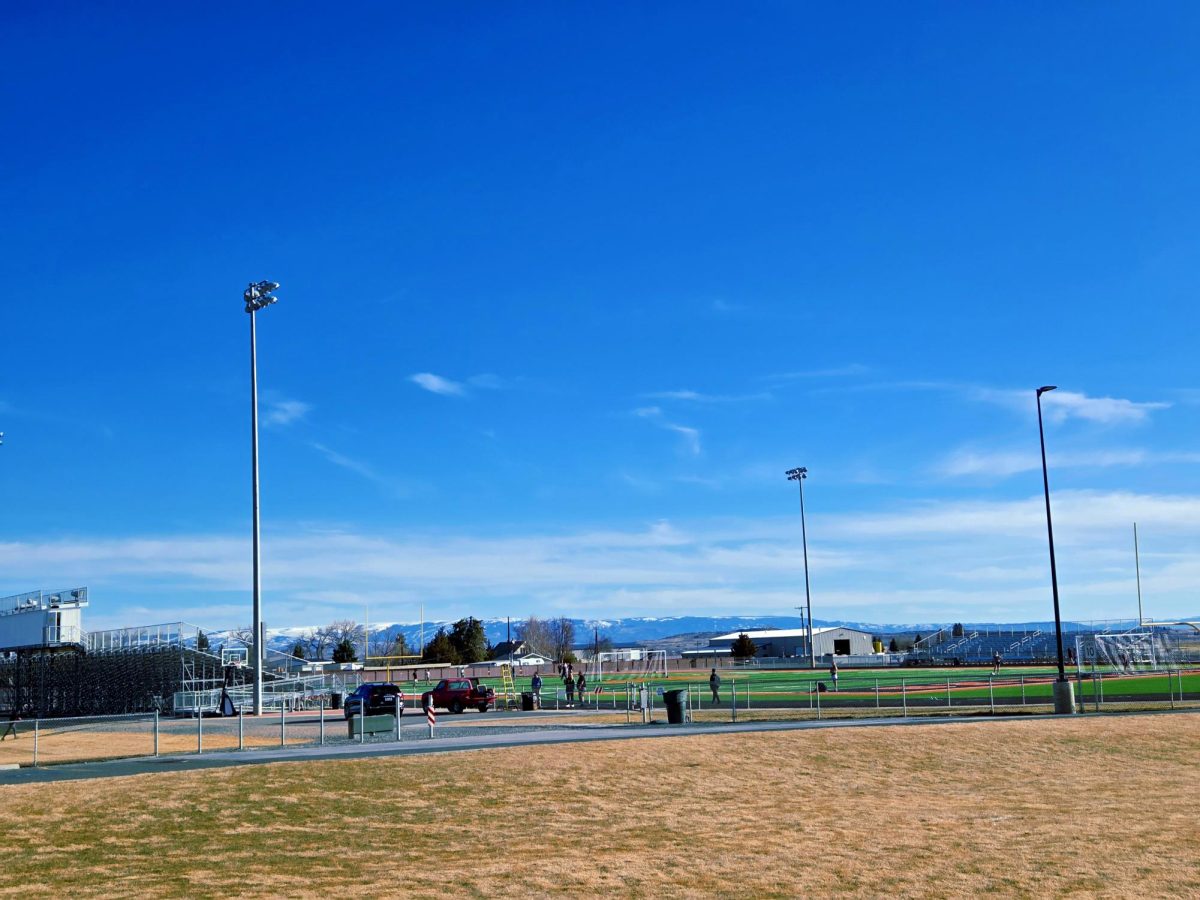 A picture of the track and soccer field on Wednesday morning.