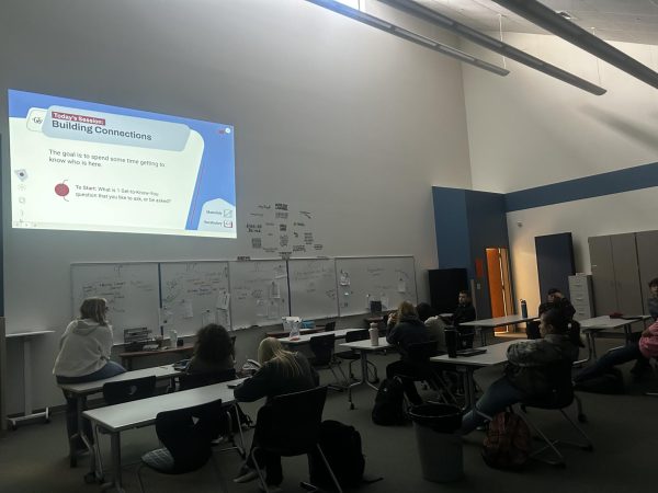 Taryn Shorb leads her class through the PantherStrong lesson.