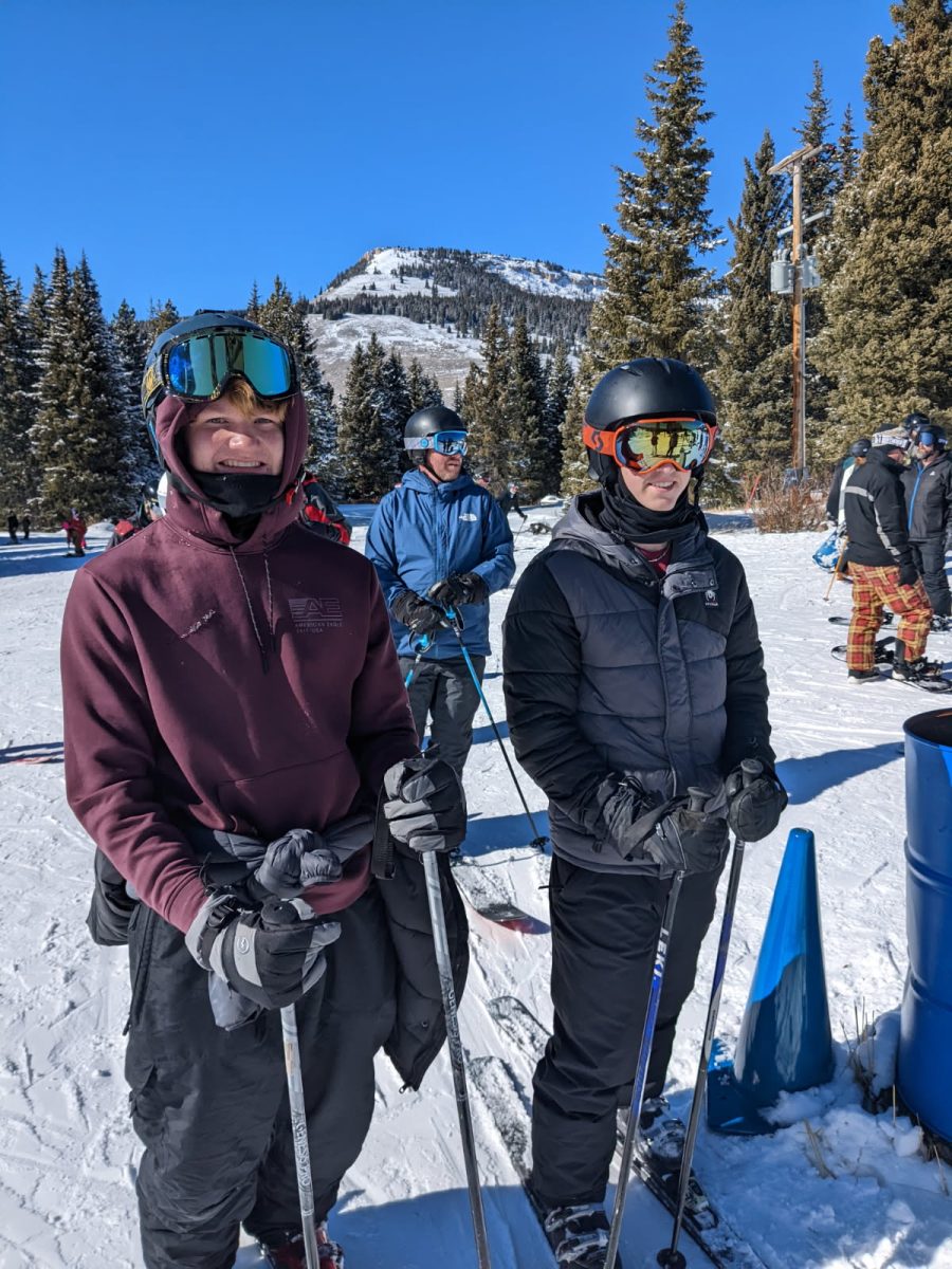 Junior Weston Hull and junior Lincoln Crawford await their turn on the lift.
