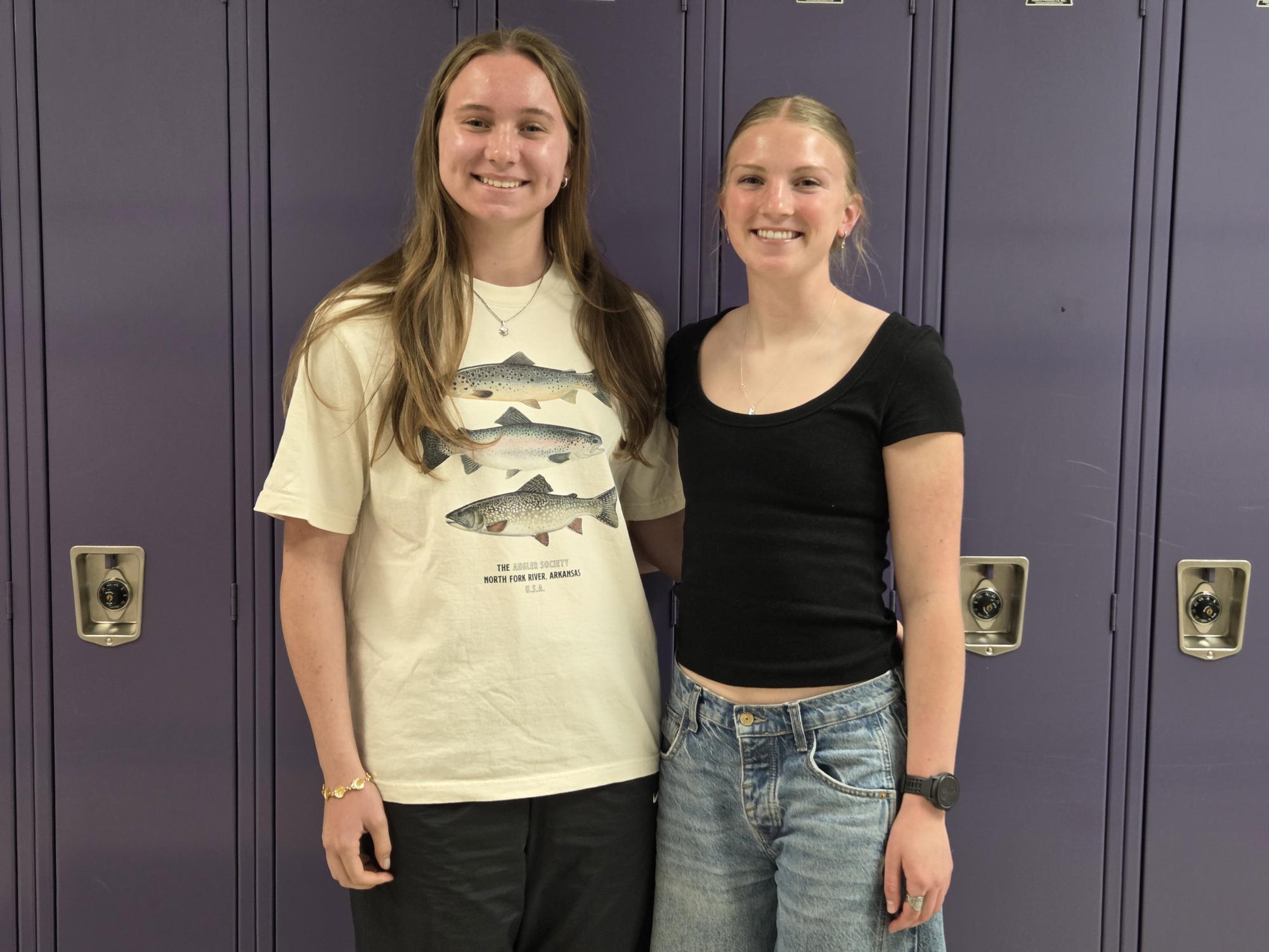 Senior Audrey Johnson and Junior Ashlee Jacobsen are the 2025-26 school board student representatives. 