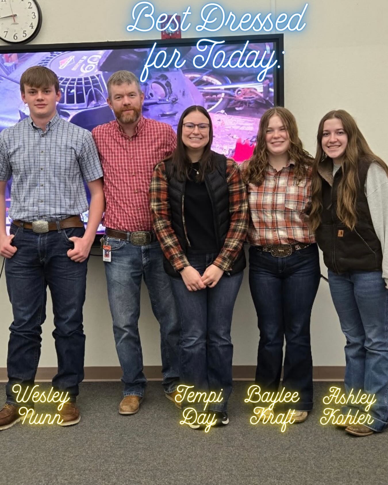  Sophomores dress up on Wednesday of FFA week for “Dress Like Mr. Curdy Day.” 