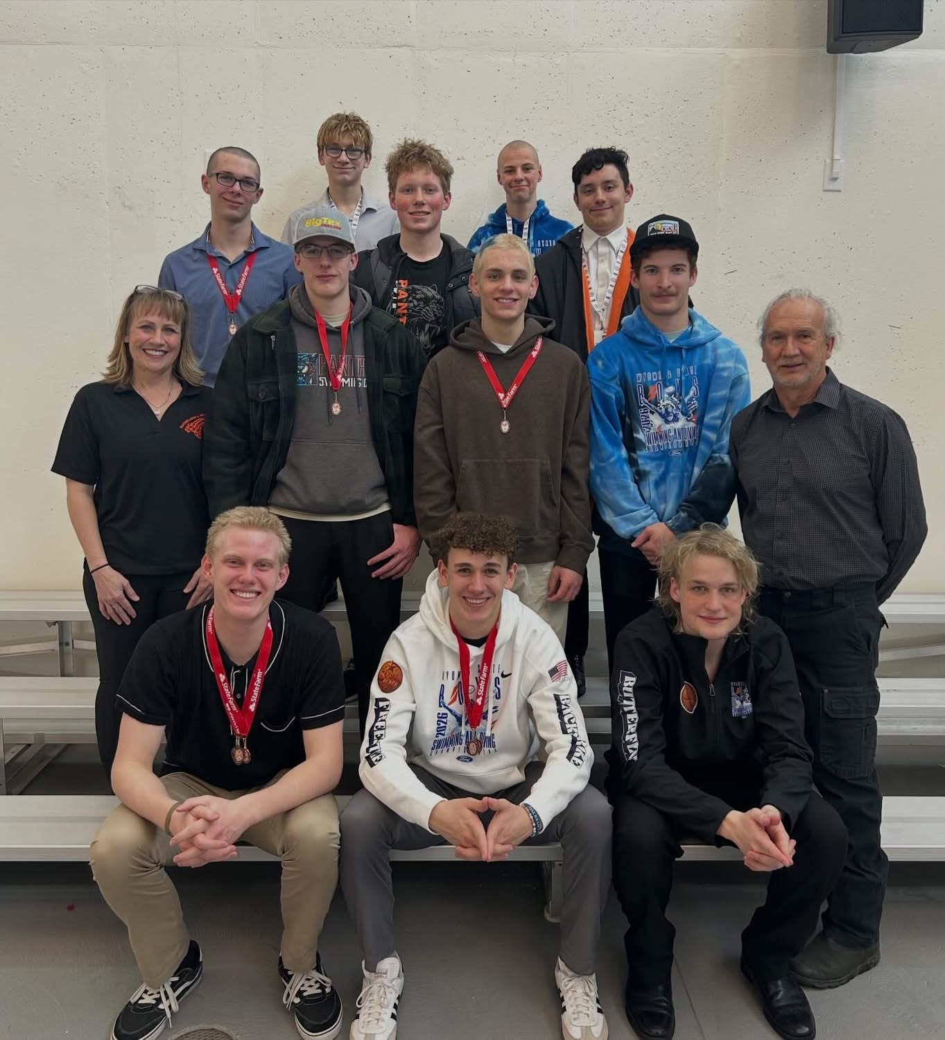 From left bottom,  Hugh Carpenter, Trystan Preator, Stephanie Warren, Hunter Taylor, Gabe Buchholtz, Dayton Lawrence, Jerry Rodriguez, Tyler Kruger, Sam Williams, Ethan Haslem, Will Fuller, Gabe Leighton, Arends Kooper